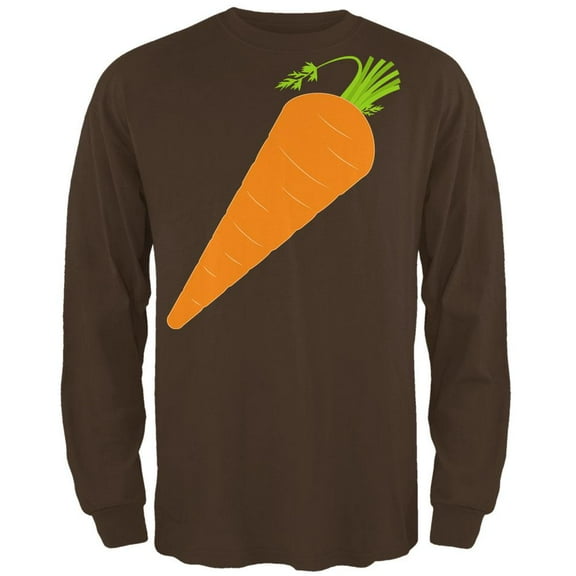 Halloween Vegetable Carrot Costume Mens Long Sleeve T Shirt Brown 2XL