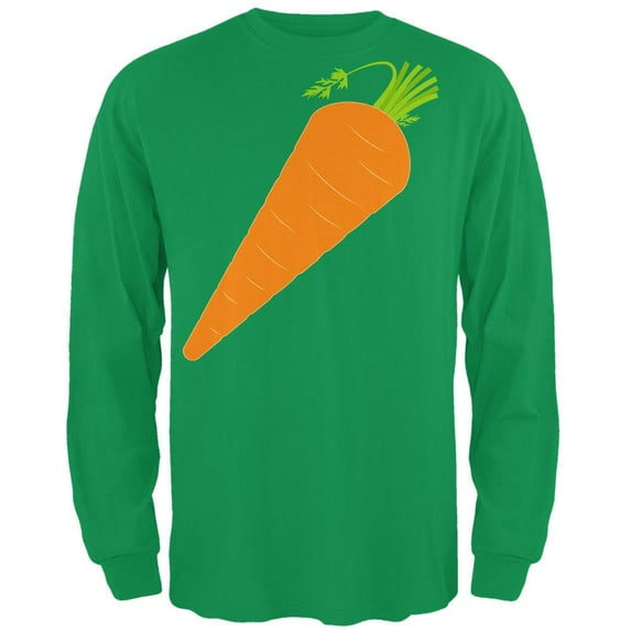 Halloween Vegetable Carrot Costume Mens Long Sleeve T Shirt Irish Green 3X-LG