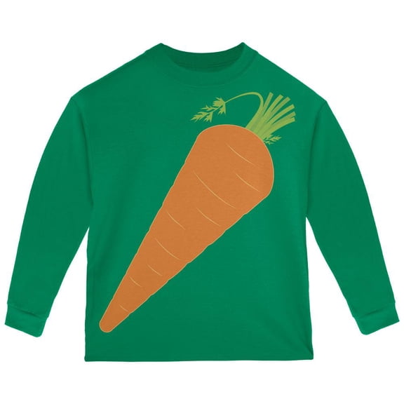 Halloween Vegetable Carrot Costume Toddler Long Sleeve T Shirt Green 2T