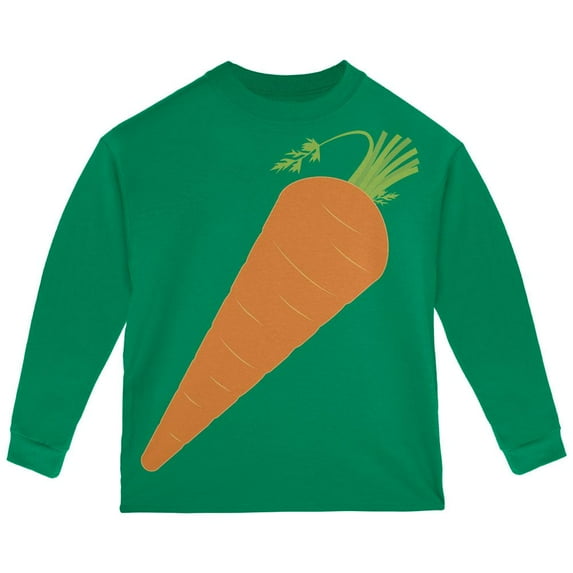 Halloween Vegetable Carrot Costume Toddler Long Sleeve T Shirt Green 3T