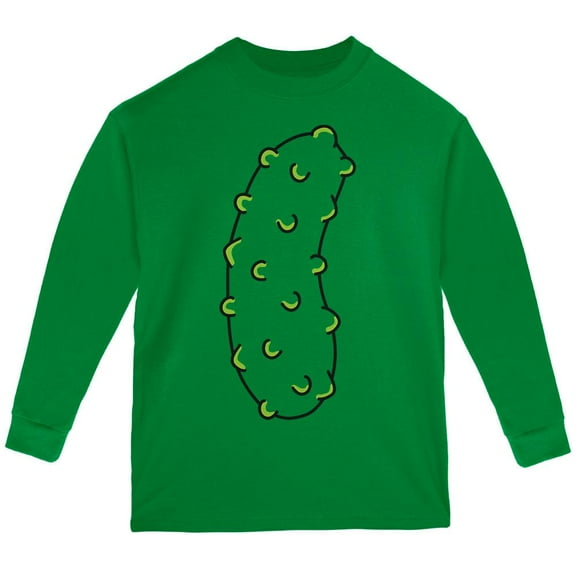 Halloween Vegetable Pickle Costume Youth Long Sleeve T Shirt Green YSM
