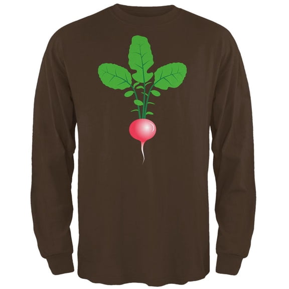 Halloween Vegetable Radish Costume Mens Long Sleeve T Shirt Brown LG
