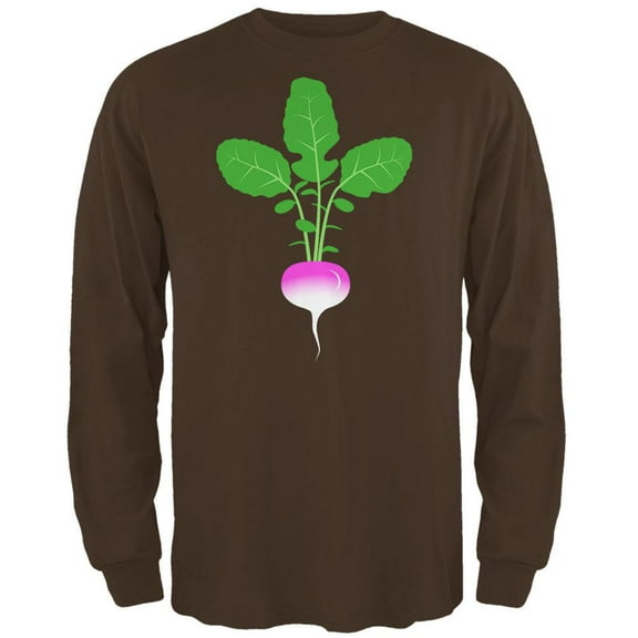 Halloween Vegetable Turnip Costume Mens Long Sleeve T Shirt Brown 2XL