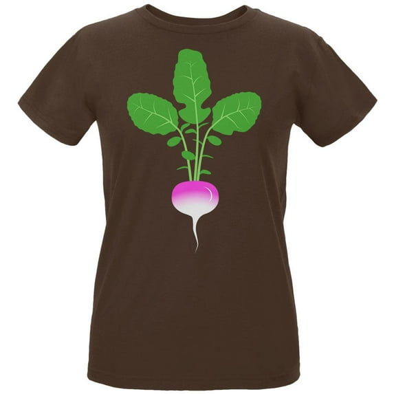 Halloween Vegetable Turnip Costume Womens Organic T Shirt Chocolate MD