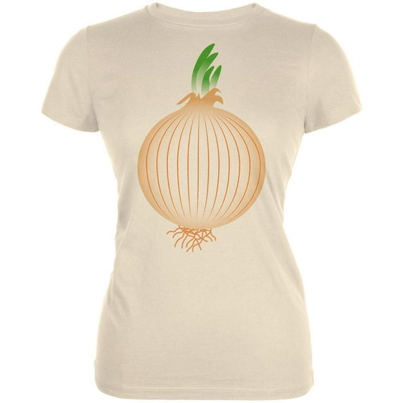 Halloween Vegetable Yellow Onion Costume Juniors Soft T Shirt Cream X-LG