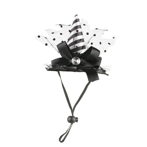 Halloween Velvet Pet Witch Wizard Hat, PP Cotton Stereo Adjustable Strap Cap with Star Bell Decor, Lightweight Cosplay Accessory for Cats Rabbits Small Puppy Dogs Masquerade Party Photo Supplies