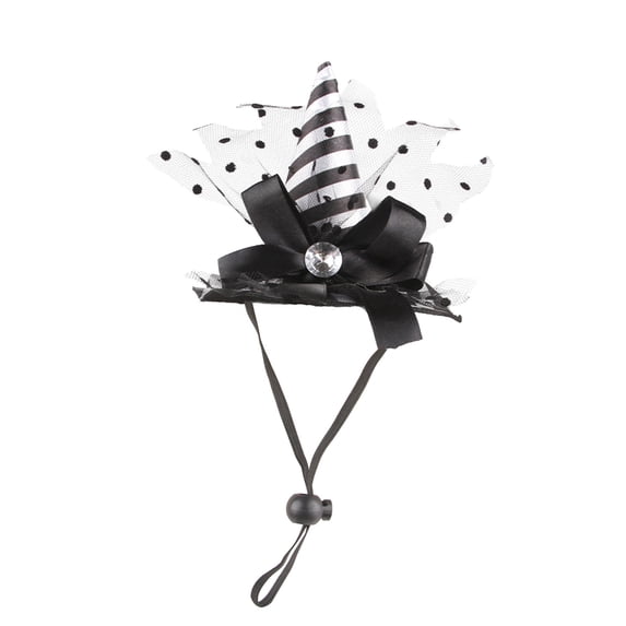 Halloween Velvet Pet Witch Wizard Hat, PP Cotton Stereo Adjustable Strap Cap with Star Bell Decor, Lightweight Cosplay Accessory for Cats Rabbits Small Puppy Dogs Masquerade Party Photo Supplies