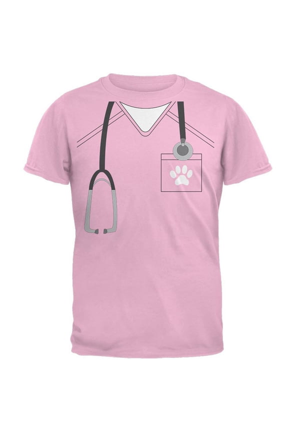 Halloween Vet Veterinarian Scrubs Costume Mens T Shirt Light Pink SM