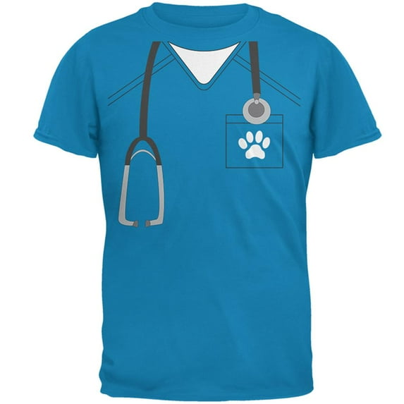 Halloween Vet Veterinarian Scrubs Costume Mens T Shirt Sapphire SM