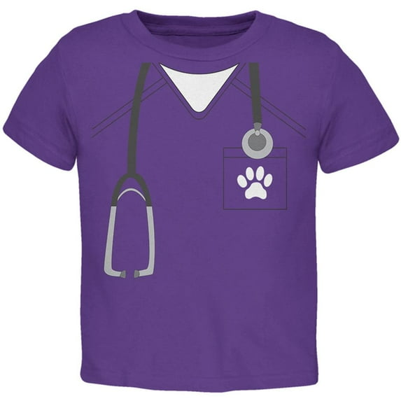 Halloween Vet Veterinarian Scrubs Costume Toddler T Shirt Purple 2T