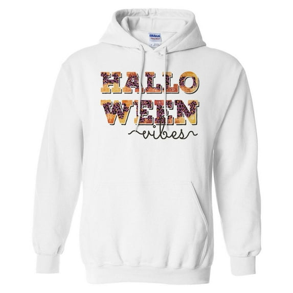 Halloween Vibes Hoodie Sweatshirt Unisex Large White