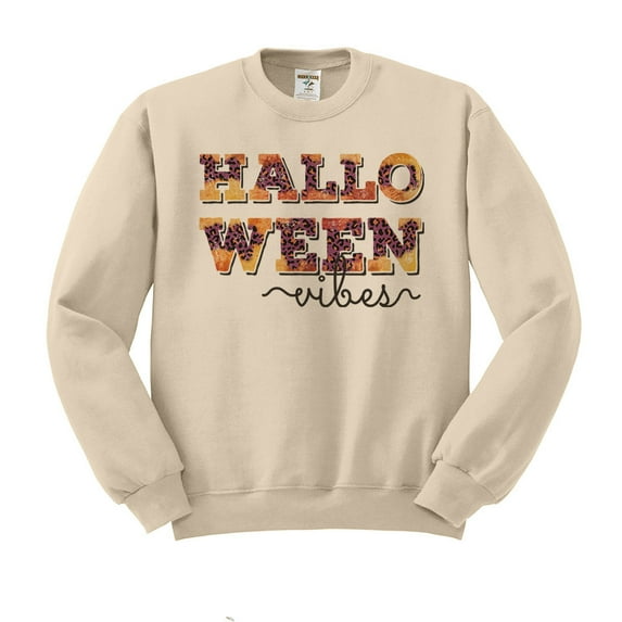 Halloween Vibes Sweatshirt Unisex Large Sand
