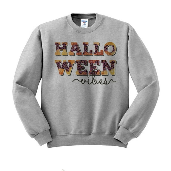 Halloween Vibes Sweatshirt Unisex Medium Grey