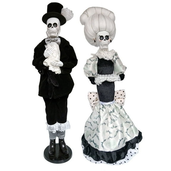 Halloween Victorian Gothic Skeleton Couple Figures Set 21 in Tall