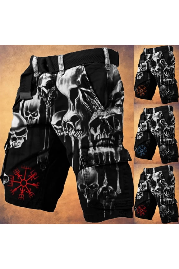 Halloween Viking 3D Printed Summer Shorts Nordic Mythology Tattoo Retro Personalised Men's Sports Pants Valhalla Gift