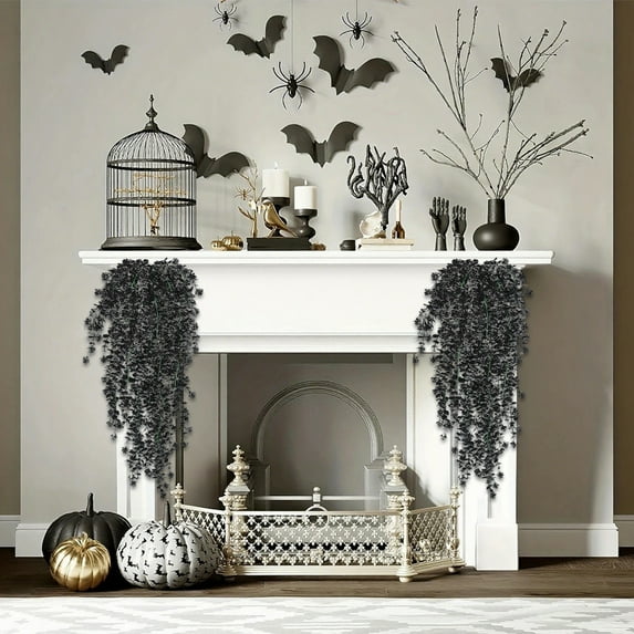 Halloween Vines, Artificial Rattan Garland for Halloween Christmas Party Fireplace Mantel Hanging Decor Indoor Home