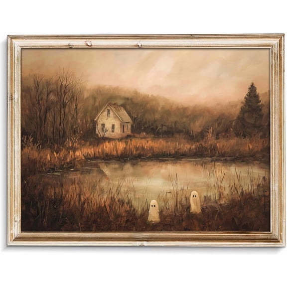 Halloween Vintage Cute Ghots Ghost In Field Pictures Wall D Wall Art, Seasonal Living Room And Home Decor
