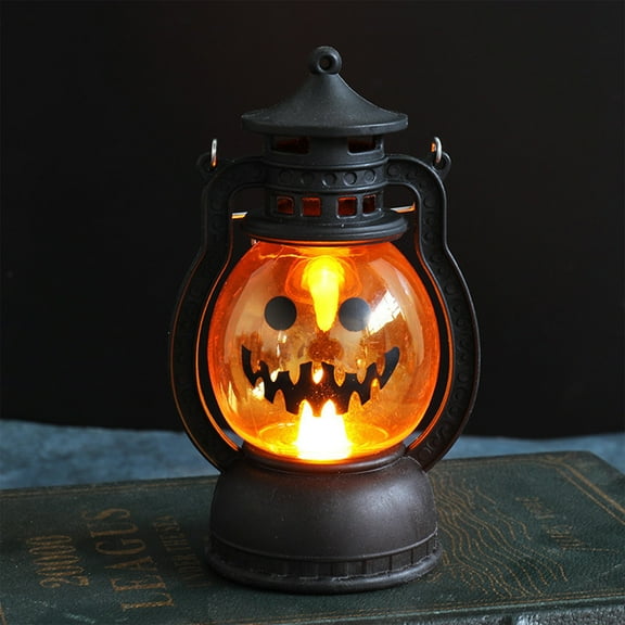 Halloween Vintage Oil Lantern, 5*3" Halloween Lanterns with Flameless Candle Hanging Vintage Witch’s Lanterns for Indoor Outdoor Halloween Party Spooky Scary Scene Decor