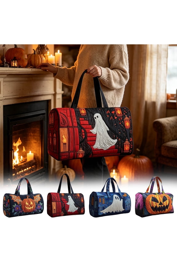 Halloween Vintage Style Boho Weekender Travel Bag, Large Capacity Overnight Duffel Bag with Adjustable Strap, Spacious Tote Bag for Everyday Travel Shopping Work Holiday Getaway, B