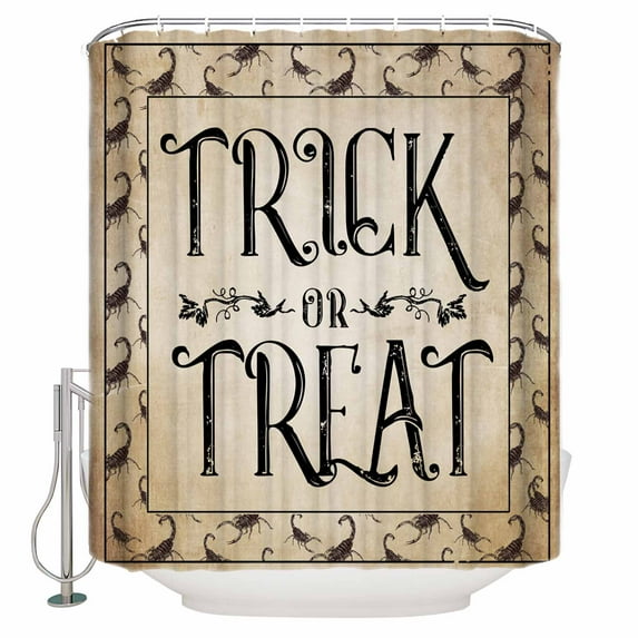 Halloween Vintage Trick or Treat Scorpion Shower Curtain Set ,Waterproof Fabric Shower Curtains Shower Curtains for Bathroom,Bathroom Decor 72"x84"