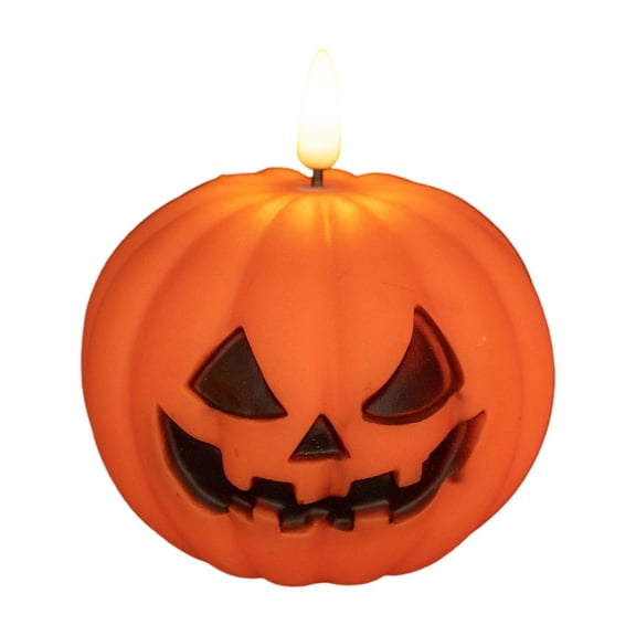 Halloween Vinyl Glowing Pumpkin Lamp Halloween Decoration for Dance Party Desktop Ornament Atmosphere Night Light Prop