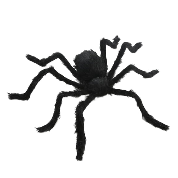 Halloween Voice Activated Hanging Spider Decoration, Plush Black Motion Sensor Scary Spider Prop, Spooky Rising Falling Spider Decor for Haunted House Yard Party