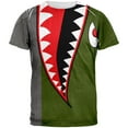 thumbnail image 1 of Halloween WWII Flying Tiger Fighter Shark Nose Art All Over Mens T Shirt Multi SM, 1 of 2