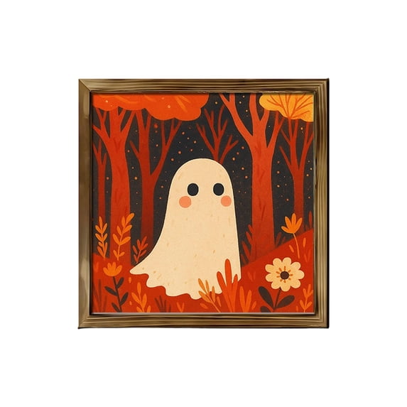 Halloween Wall Art 8X8 Inch Vintage Halloween Picture Frame Spooky Wall Decor for Home Fall Halloween Decor for Mantel Entryway Party 1 Pack