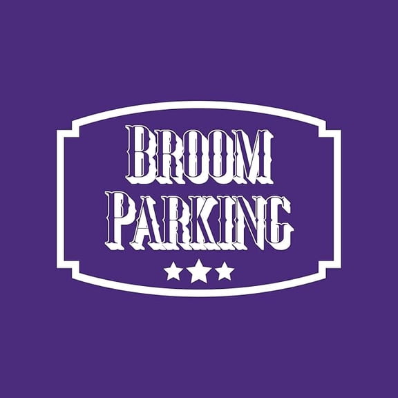 Halloween Wall Decals - Broom Parking Vinyl Sticker - Removable Wall Decal Peel and Stick Outdoor Halloween Decorations for Home Office, Coffee Shop, Restaurant, School, Doors and Windows - White