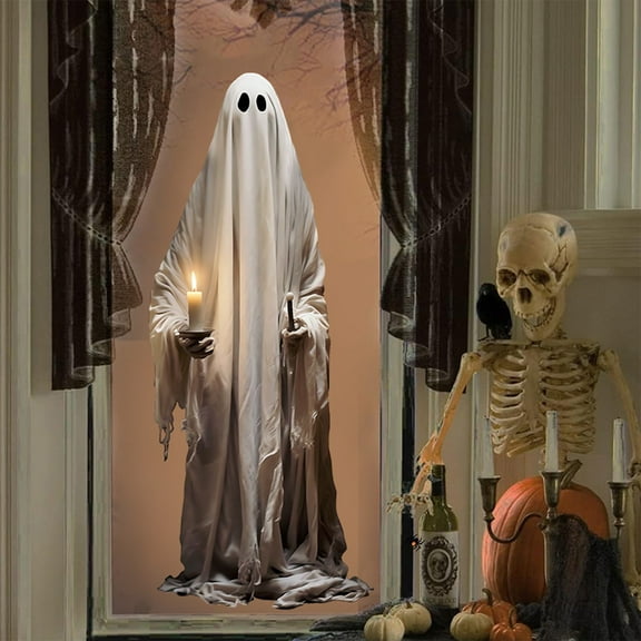 Halloween Wall Decals Scary Ghost Stickers White Ghost Window Clings for Glass Decor & Halloween Party Supplies Wall Door Indoor Halloweens Party Decoration Supplies Peel and Stick(2 Sheets)