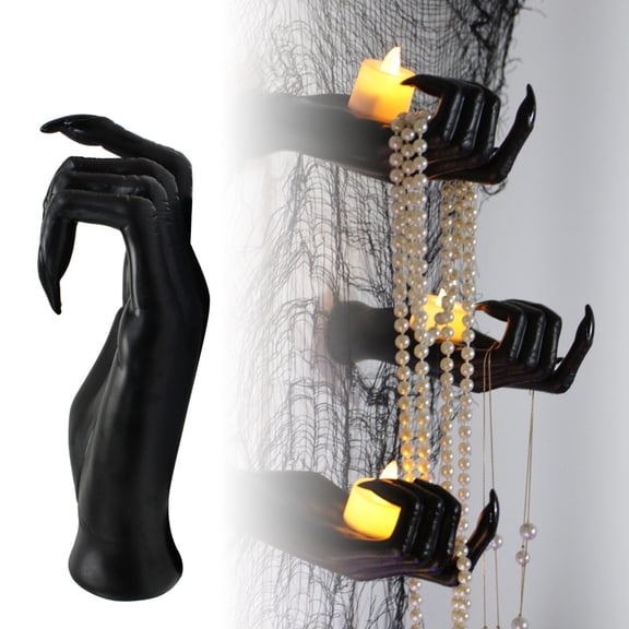 Halloween Wall Decor Reaching Hands Life-Sized Gothic Wall Hanging Decorations - Resin Sculpture Candle Holder Prop for Indoor Outdoor Spooky Home Party Scary Wall Art Display
