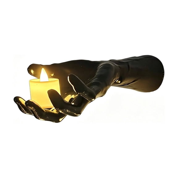 Halloween Wall Decor,Skeleton Hand,6×5 Inch Halloween Creepy Devil Hand,Wall Sconce With Led Candle,Gothic Floating Witch Hands Candle,Horror Wall Mounted Sculpture Props.(C)