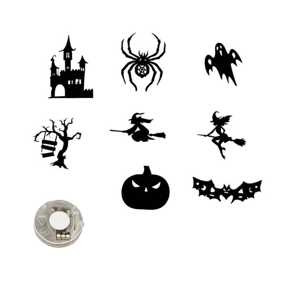 Halloween Wall Decorations, 8 Pack Battery Operated Led Lights, Spooky 3D Stick on Wall Decals for Indoor Halloween Party Haunted House Decor