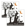 Halloween Wall Stickers HZHGAV Halloween Witch Owl Bat Orange Curved