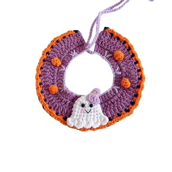 Halloween Warm Knitted Pet Collar, Handmade Yarn Dog Neckerchief Bib Cat Neckerchief Pet Christmas Neck Accessory For Kitties Small Medium Dogs Party Outfit Supplies