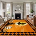 thumbnail image 1 of Halloween Washable Living Room Rugs 6'x9', Witch Cat Castle Low Pile Throw Large Area Rug Non-Slip Sturdy Edge Binding Carpet for Dining Room Kitchen Office, 1 of 9