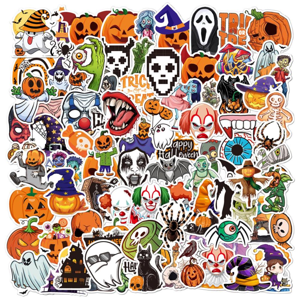 Halloween Water Bottle Labels 100PCS Waterproof Sunproof Cartoon