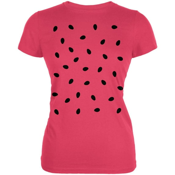 Halloween Watermelon Costume Juniors Soft T Shirt Raspberry MD