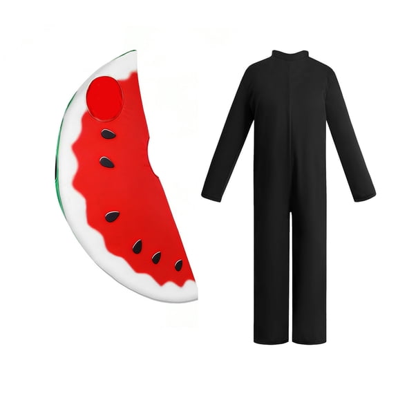 Halloween Watermelon Costume Outfit For Halloween Cosplay Role Play Theme Party Stage Performance Dress Up Photography Event Outfit, Seasonal Costume Gathering And Festive Character Styling Wear