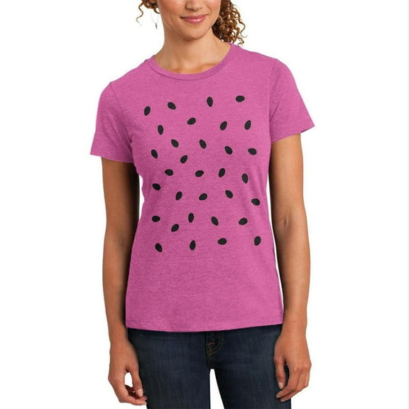 Halloween Watermelon Costume Womens Soft Blend T Shirt Heathered Pink Raspberry 2XL