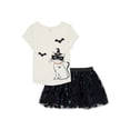 thumbnail image 1 of Halloween Way to Celebrate! Baby and Toddler Girl Short-Sleeve T-Shirt and Tutu Outfit Set, 2-Piece, Sizes 12M-5T, 1 of 3
