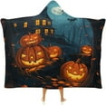 thumbnail image 1 of Halloween Wearable Blanket Cozy Hooded Blanket Pumpkin Throw Cloak Wrap for Men Women Gifts, 1 of 6