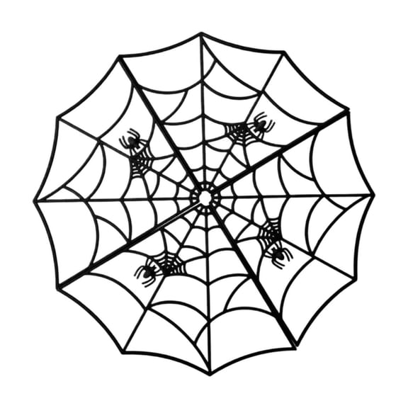 Halloween Web Decor Black Plastic Web Ornament with Figures for Halloween Party Wall Window Decoration