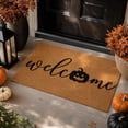 thumbnail image 1 of Halloween Welcome Doormat, Crystal Velvet Fall Holiday Front Door Mat, Pumpkin Festive Decorative Floor Mat, Washable Non-Slip Entrance Rug for Home Entryway Porch Terrace Garage(A 29.53in), 1 of 7