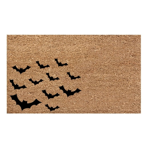 Halloween Welcome Doormat - "Witch Please" Funny Witch & Bat Design 23.6"x15.7" Non- Front Door Mat for Indoor/Outdoor Halloween Decor