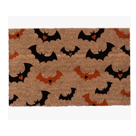 Halloween Welcome Mat, 23.6"x15.7" Bat Print Decorative Doormat, for Kitchen Bedroom Front Door Porch Entryway