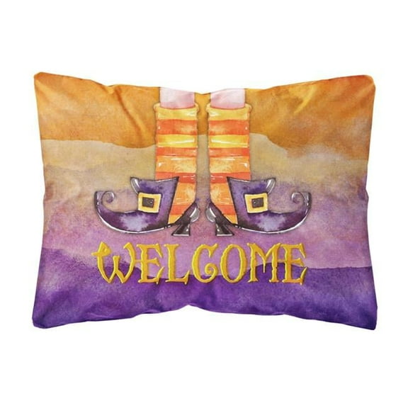 Halloween Welcome Witches Feet Canvas Fabric Decorative Pillow