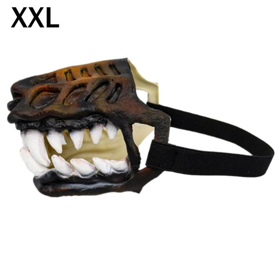 Halloween Werewolf Dog Muzzle, Realistic Latex Monster Costume Accessory with Fangs Design, Adjustable Pet Mask for Halloween Party Dress Up and Outdoor Use