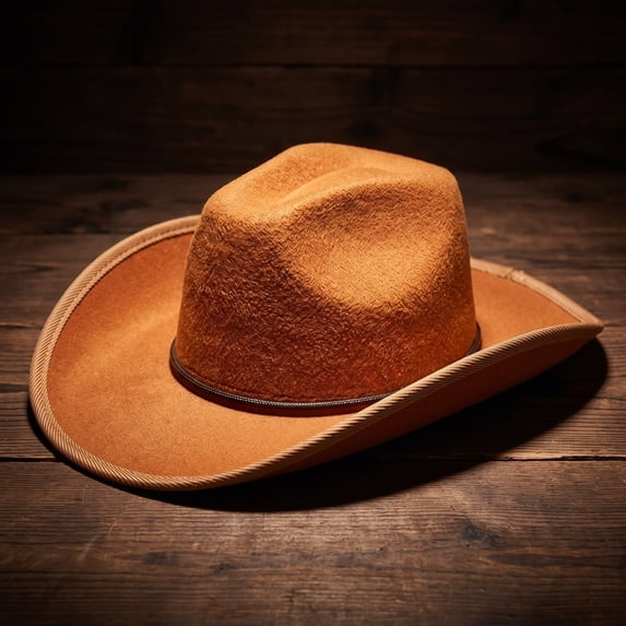 Halloween Western Cowboy Party Hat, Breathable Lightweight Adult Accessory for Themed Party Dress up, 1 Pack Light Brown