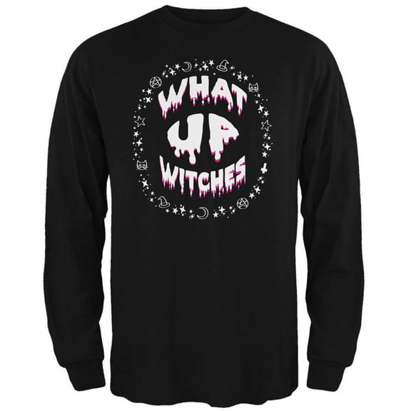 Halloween What Up Witches Witchy Elements Mens Long Sleeve T Shirt Black SM